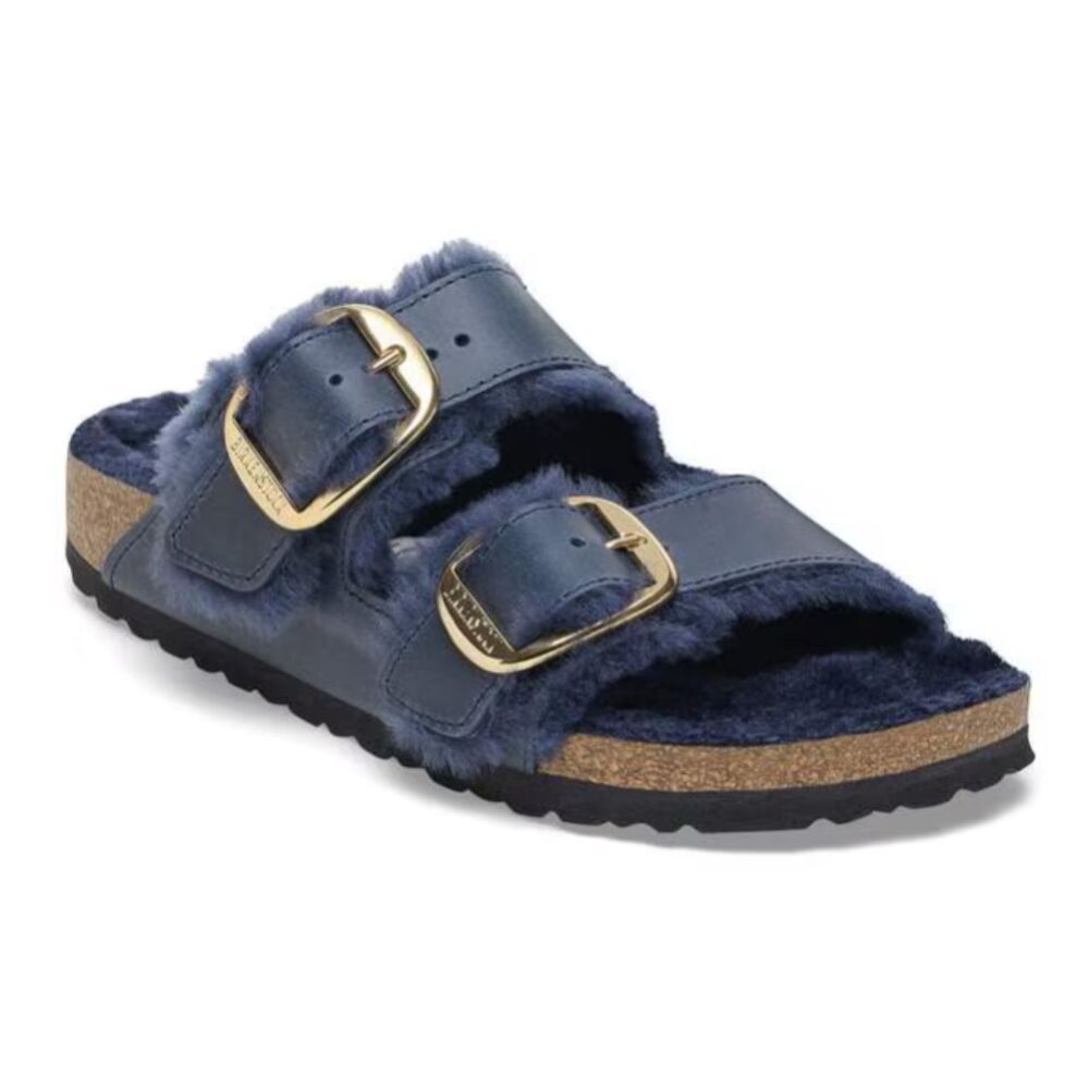 Birkenstock Arizona Big Buckle Shearling Oiled Leather Midnight Blue 37